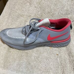 Nike Gray and Pink Athletic Shoes with Mesh Upper